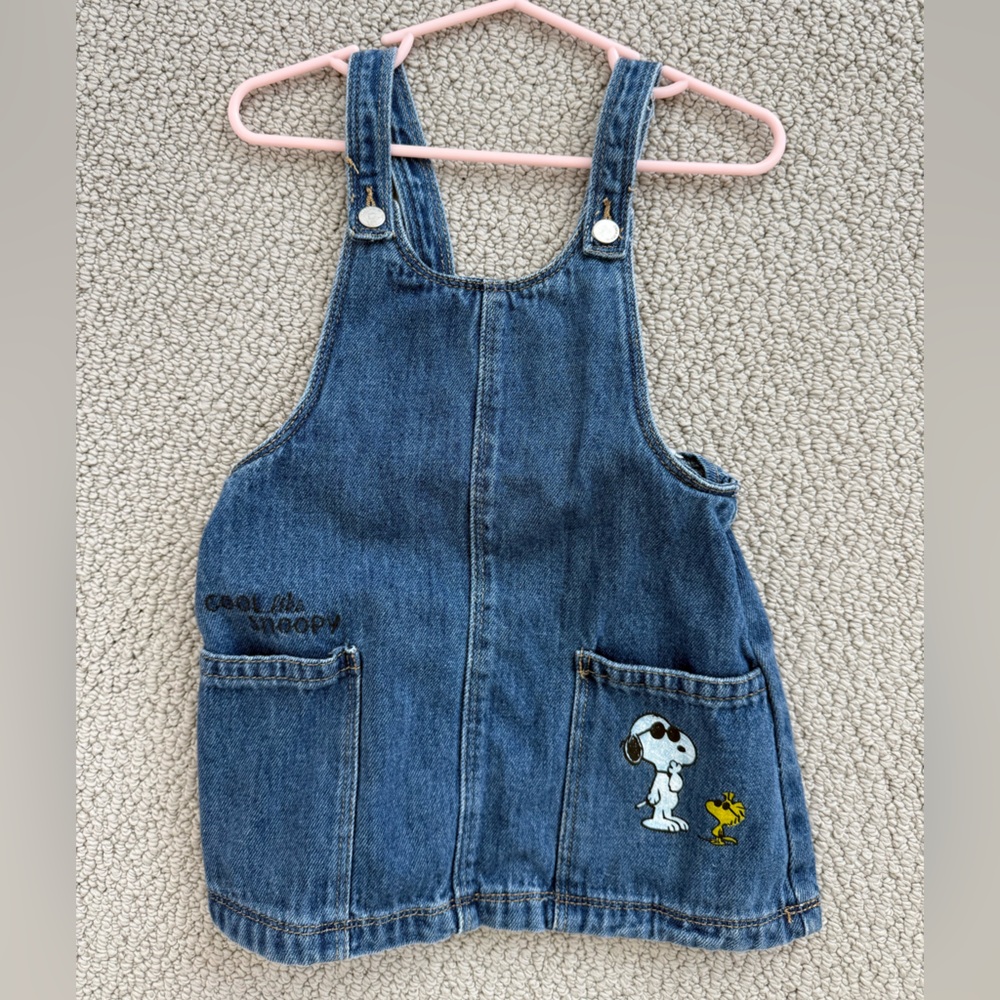 Zara Snoopy denim overalls toddler